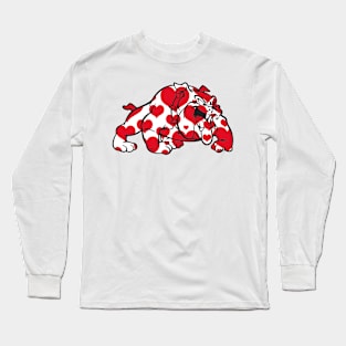 Bulldog Filled with Hearts Long Sleeve T-Shirt